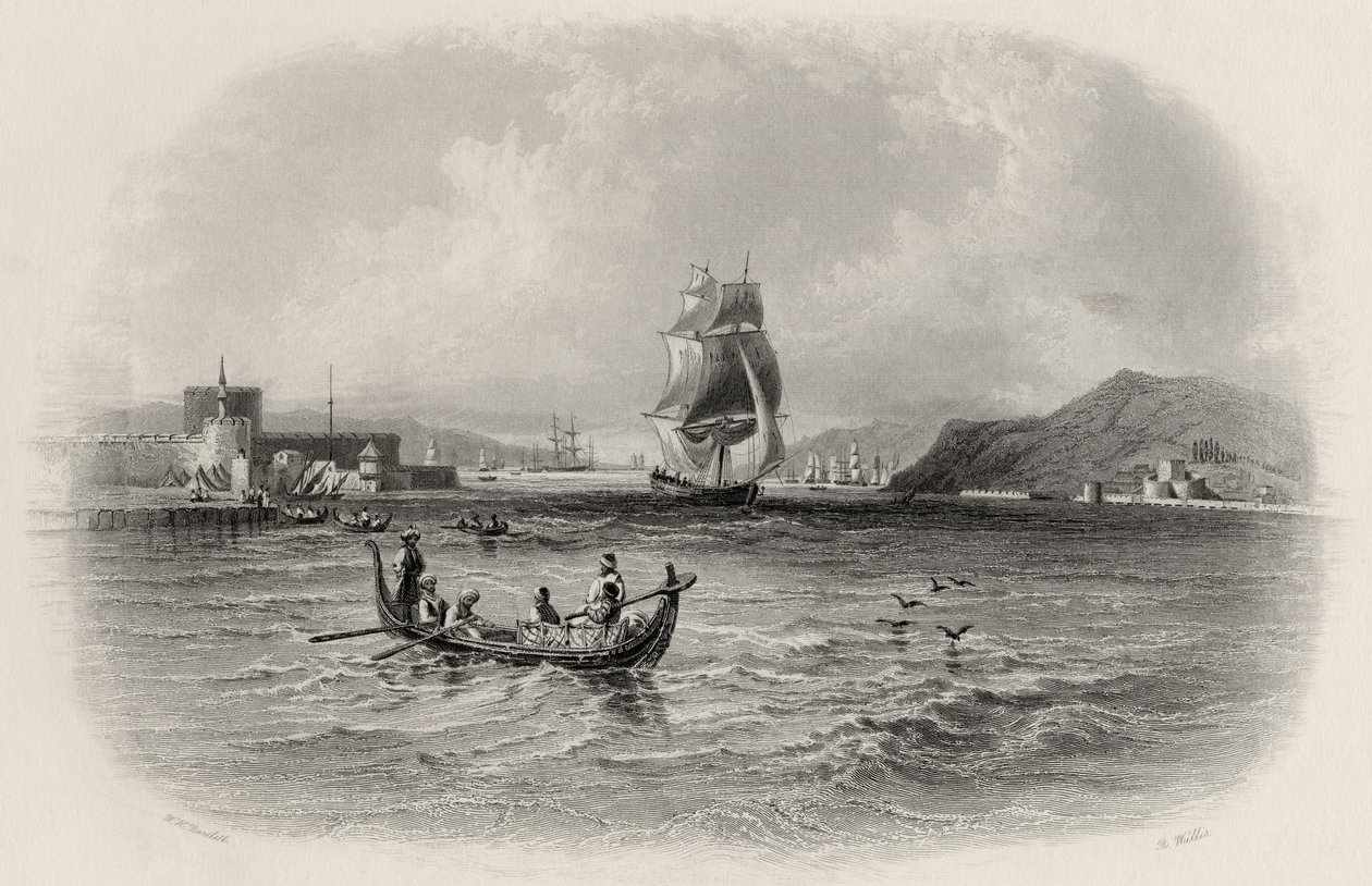 De Dardanellen, Turkije, gegraveerd door R. Willis door William Henry Bartlett