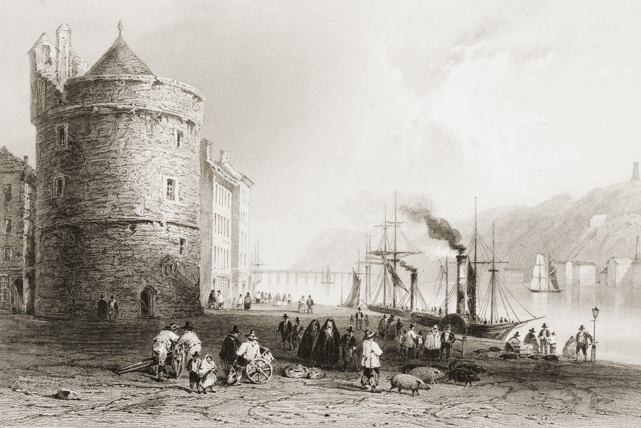 De kade in Waterford, Ierland, uit 