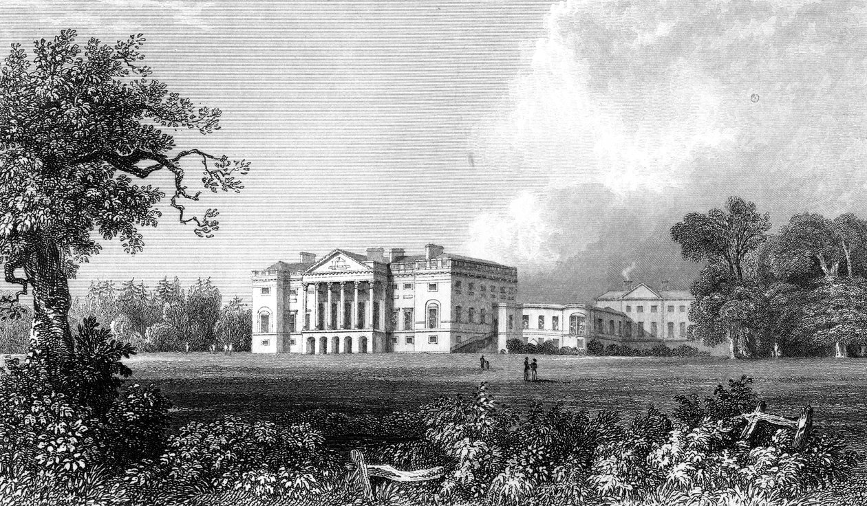 Thorndon Hall, Essex, gegraveerd door Henry Adland, 1831 door William Henry Bartlett
