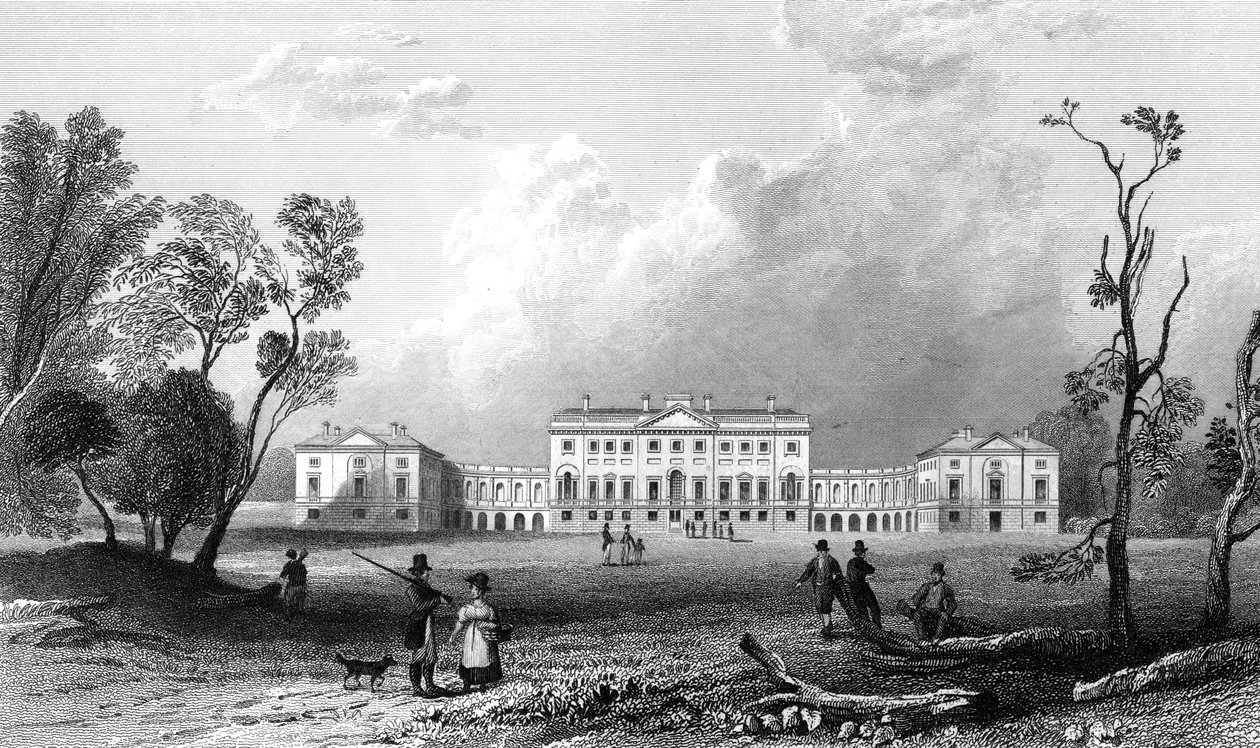 Thorndon Hall, Essex, gegraveerd door Henry Adland, 1832 door William Henry Bartlett