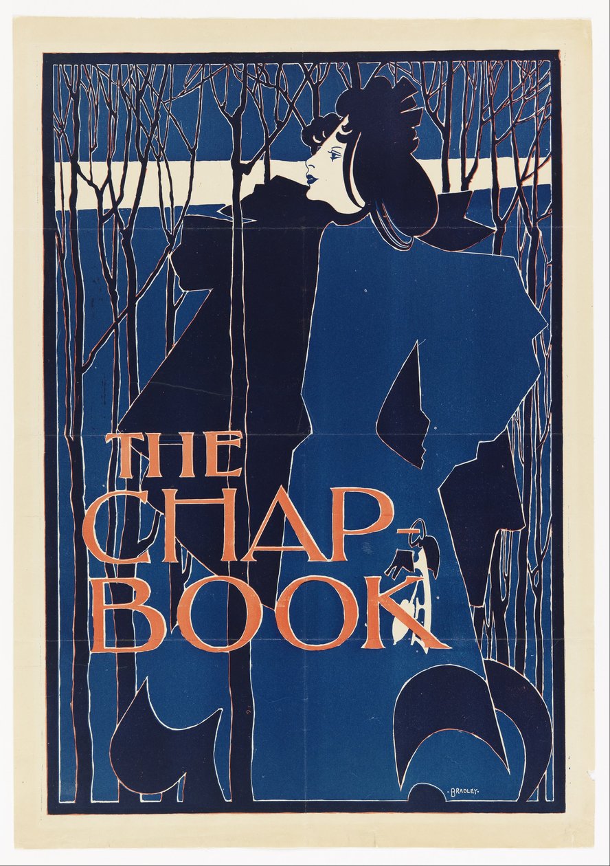 De Blauwe Dame, poster voor The Chap-Book door William Henry Bradley