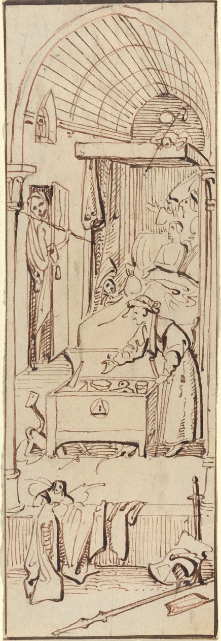 De Dood van de Vrek door William Henry Brooke after Hieronymus Bosch