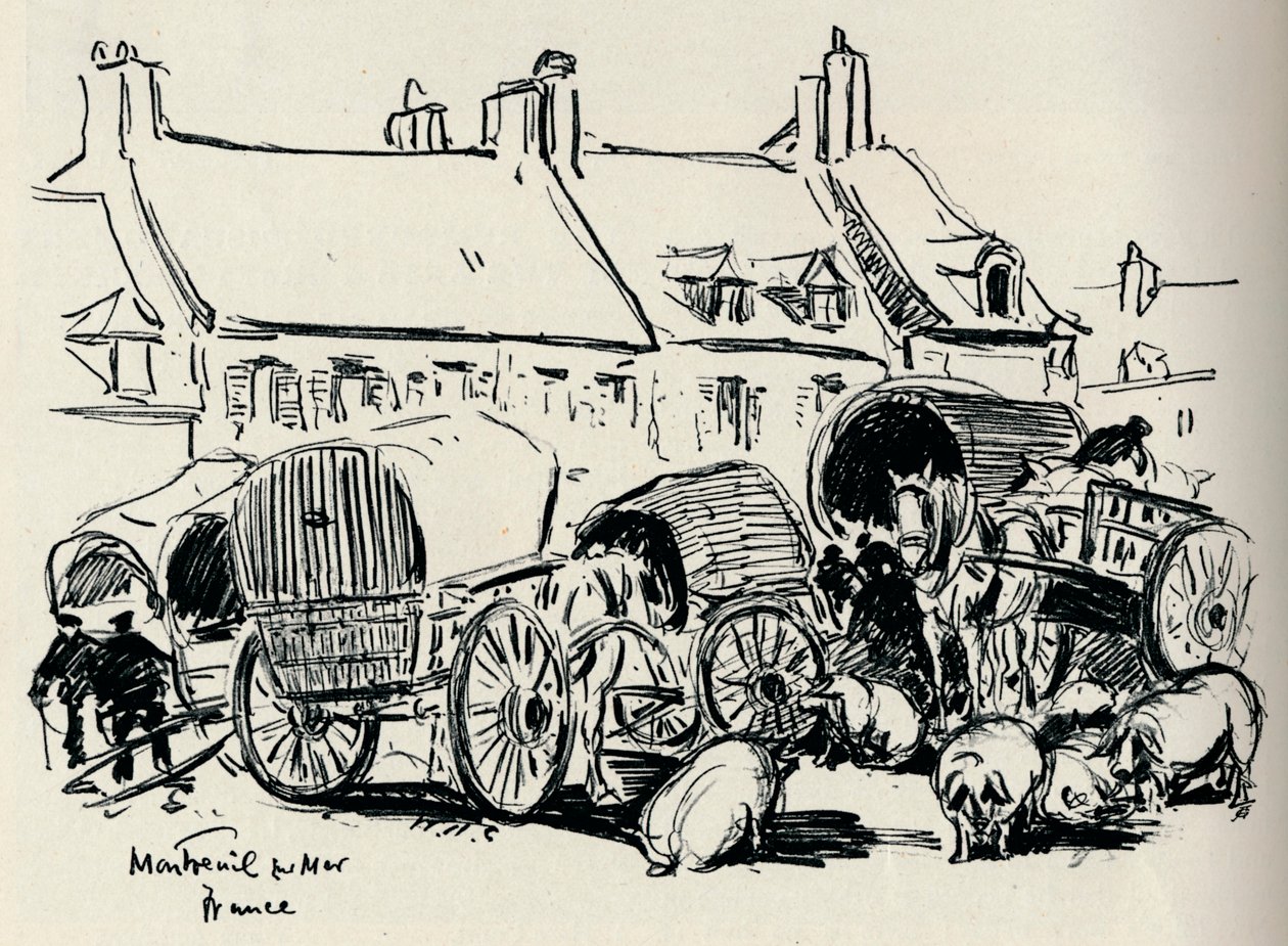 Montreuil-Sur-Mer, Frankrijk, ca. 1907 door William Henry Charlton