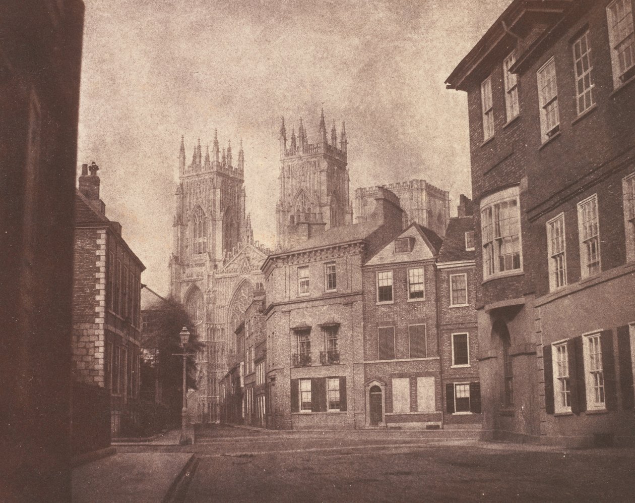 Een scène in York: York Minster vanaf Lop Lane,1845 (foto) door William Henry Fox Talbot