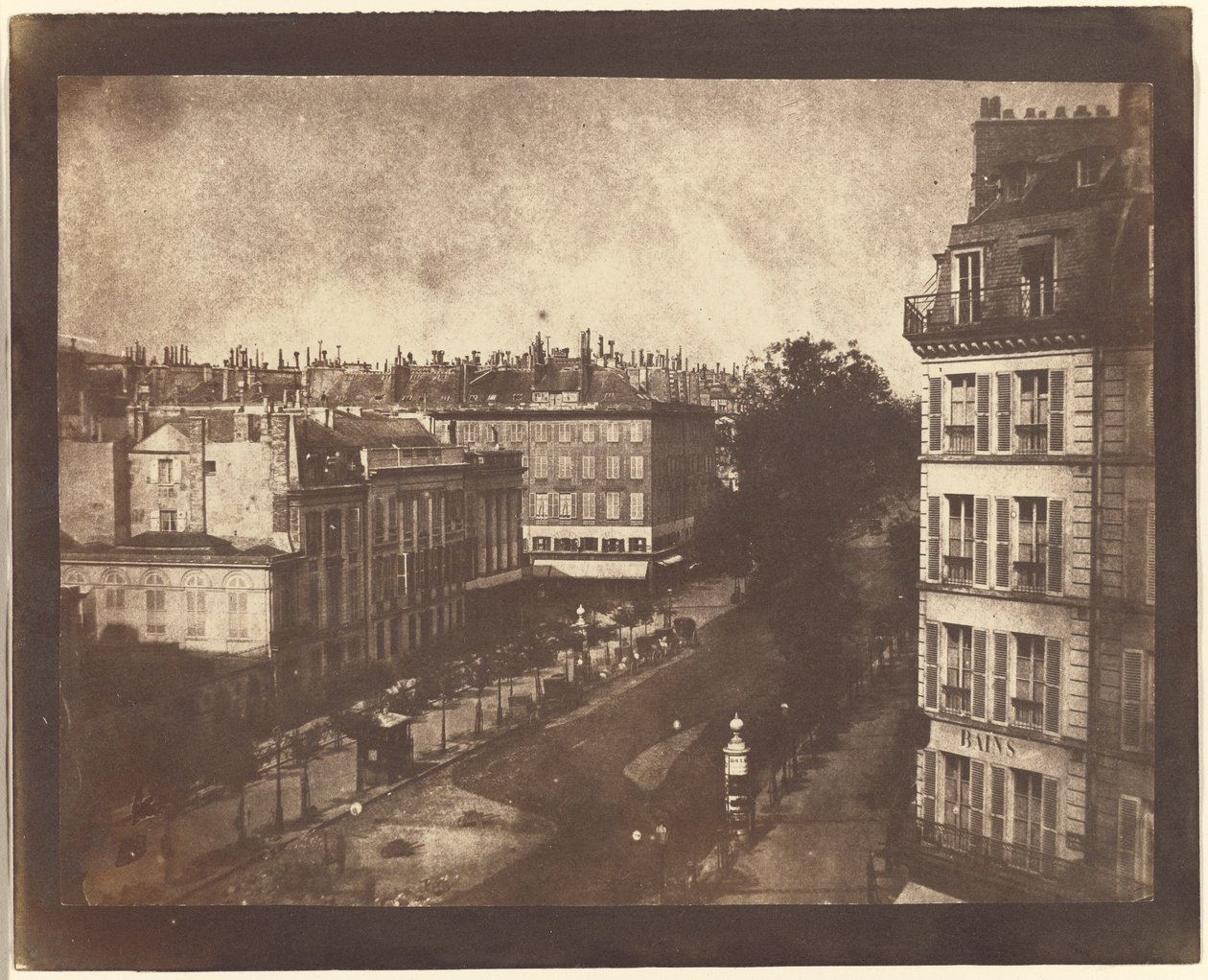 Luchtfoto van Parijs door William Henry Fox Talbot