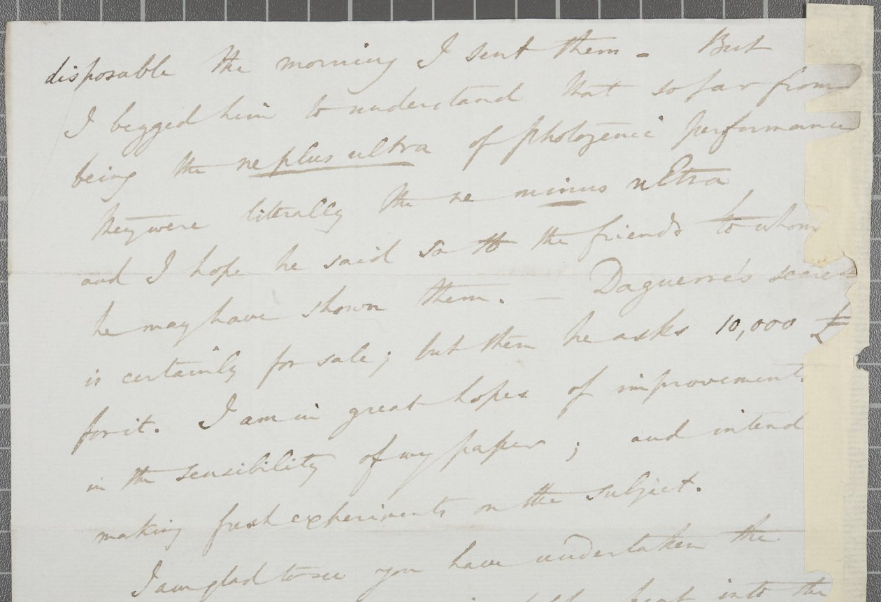 Ondertekende brief van William Henry Fox Talbot aan James David Forbes door William Henry Fox Talbot