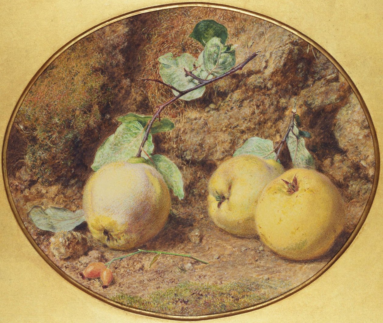 Kweeperen en meidoornbessen door William Henry Hunt