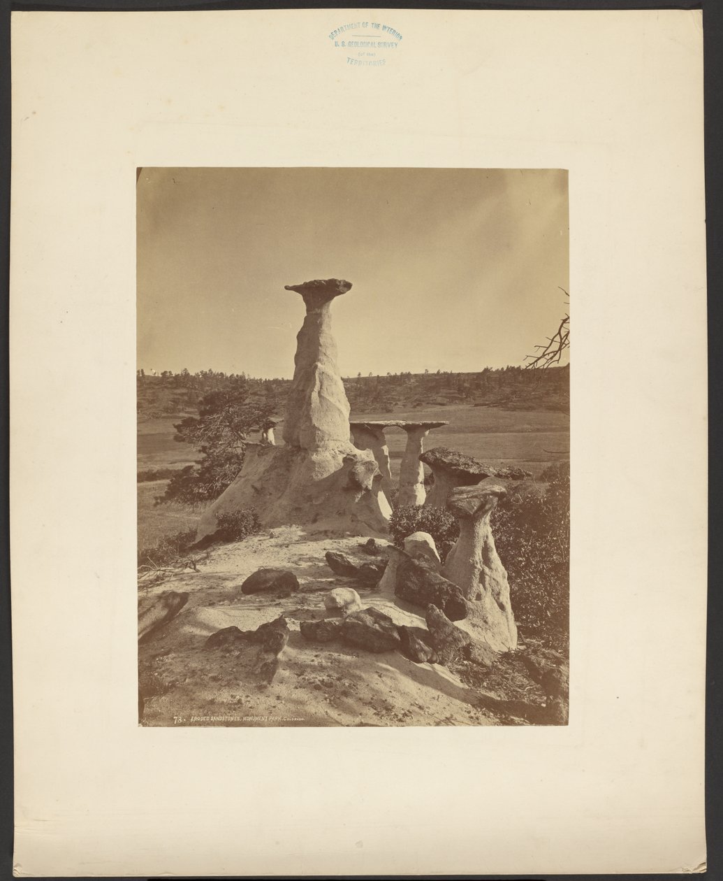 Geërodeerde zandstenen, Monument Park, Colorado door William Henry Jackson