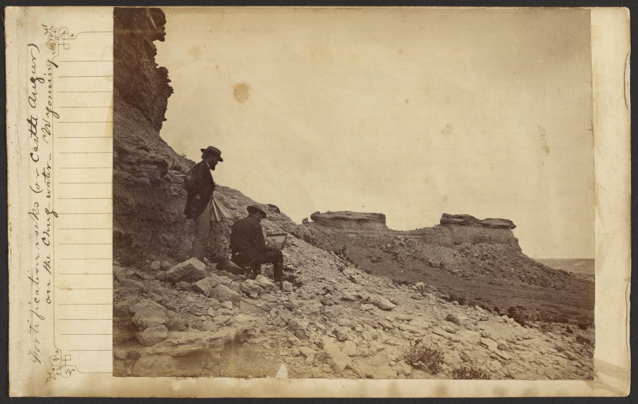[Fortification Rocks (of Castle Augur) aan de Chug-water, Wyoming] door William Henry Jackson