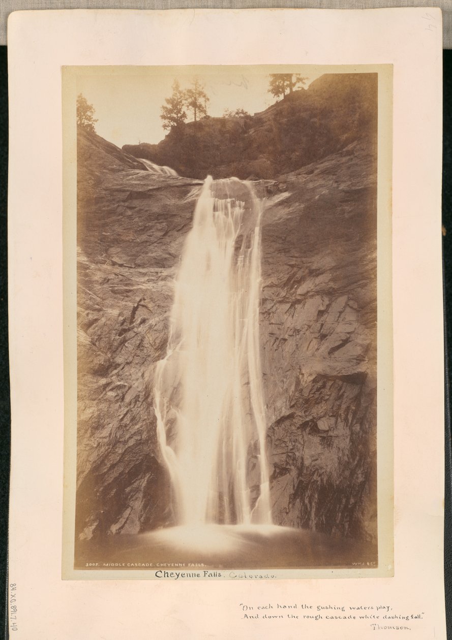 Midden Cascade. Cheyenne watervallen door William Henry Jackson