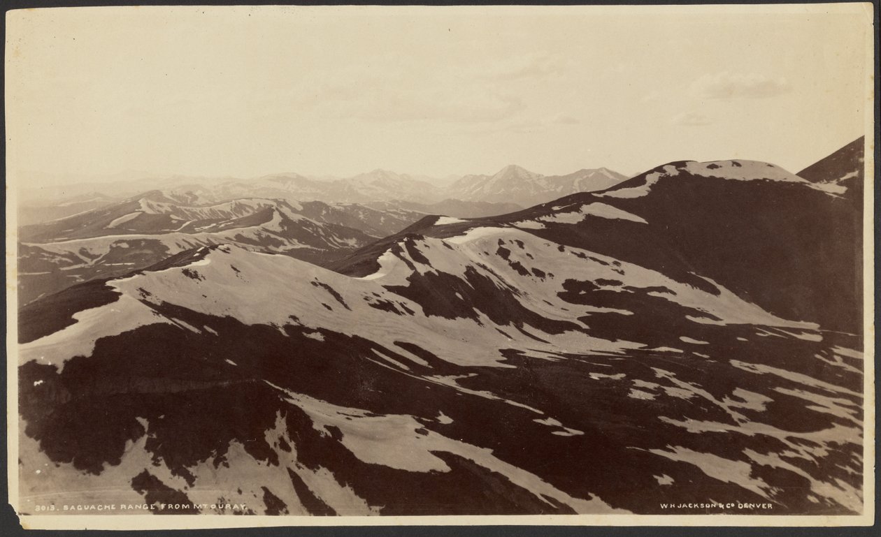 Saguache Range vanaf Mount Ouray door William Henry Jackson