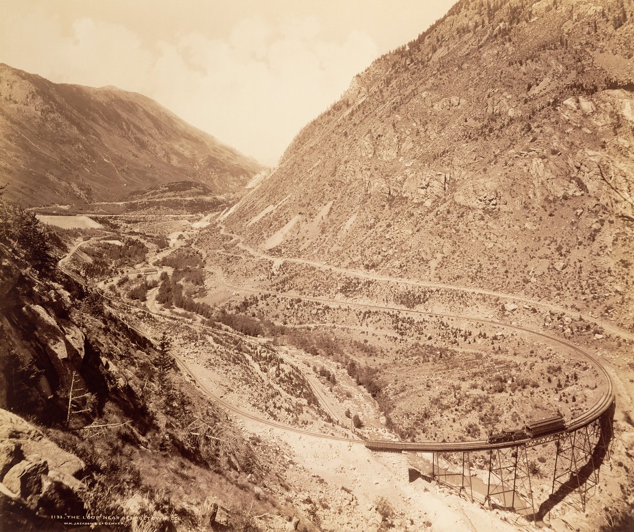 "The Loop" in de buurt van Georgetown, Colorado door William Henry Jackson