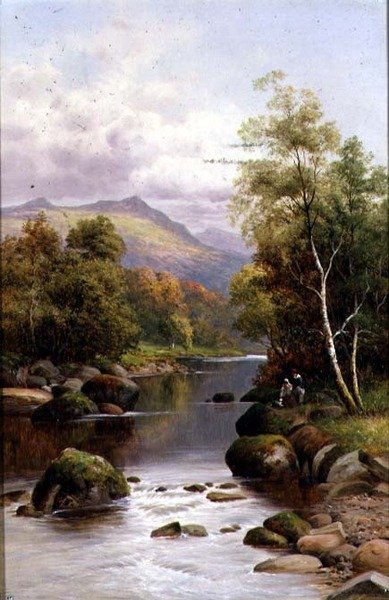 Avond op de Glaslyn, Noord-Wales door William Henry Mander