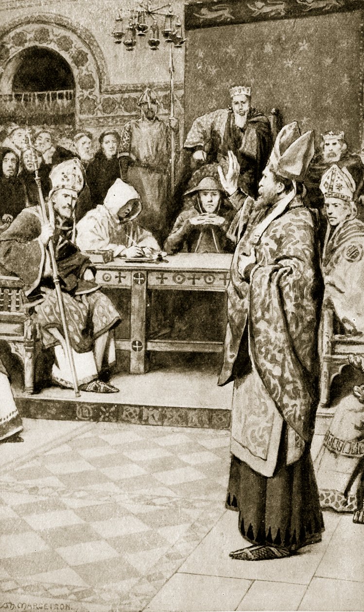 Jocelyn, bisschop van Glasgow, in Northampton, 1176, illustratie uit 