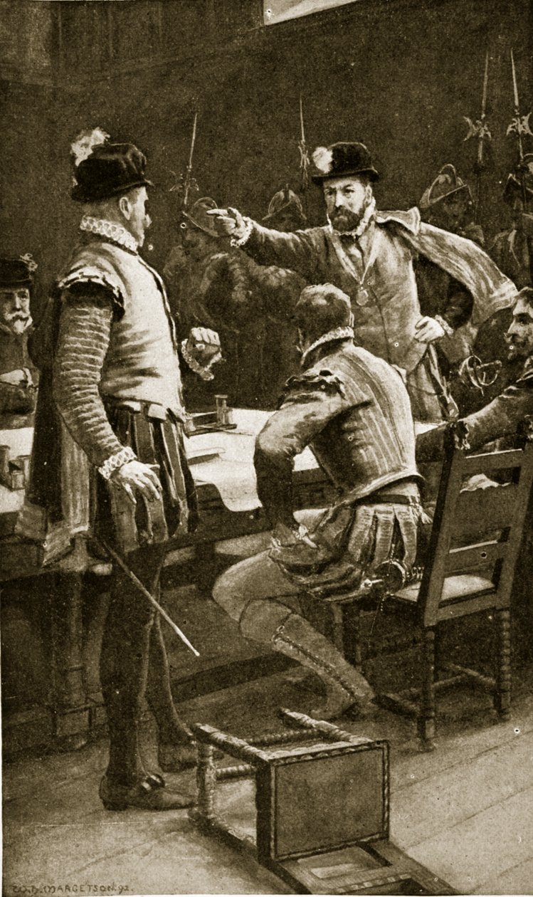 Regent Moray arresteert zijn vijanden, 1569, illustratie uit 