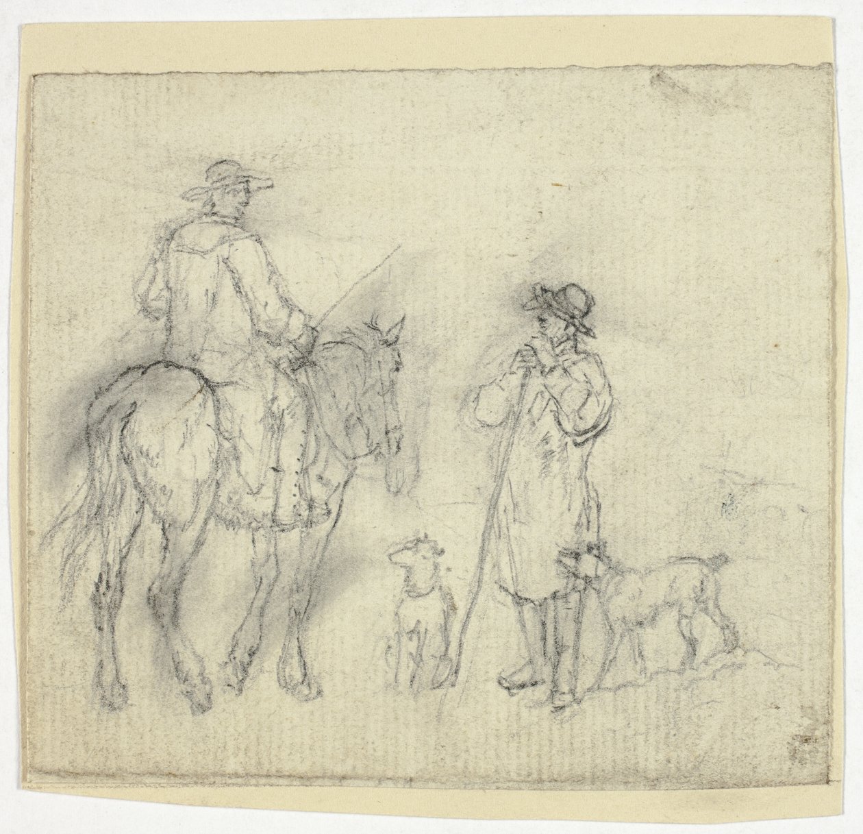Man met honden en een ander te paard door William Henry Pyne