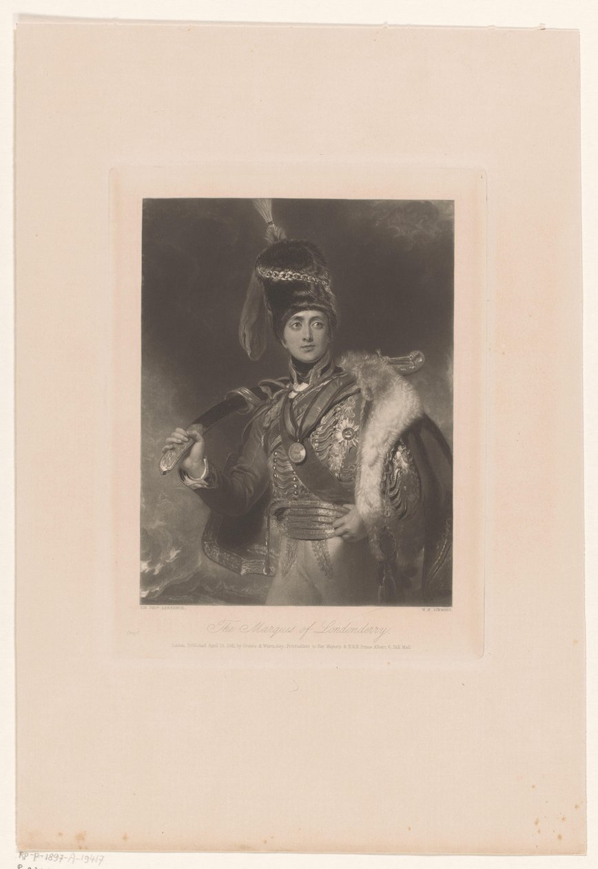 Portret van Charles William Vane gekleed als Charles William Stewart door William Henry Simmons