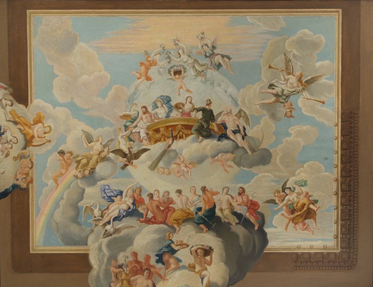 Het Plafond van de Koningstrap, Hampton Court Palace door William Herbert Hampton