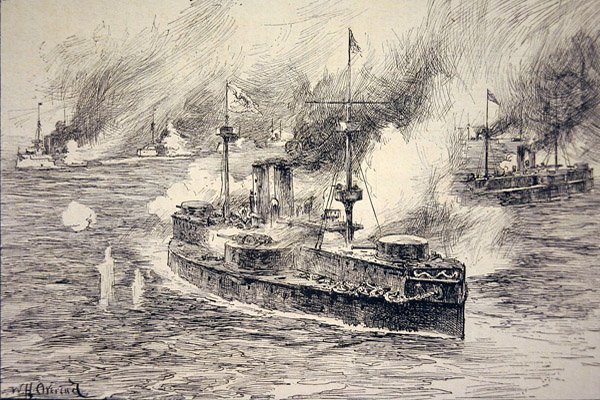 Slag bij de Yalu-rivier op 17 september door William Heysham Overend