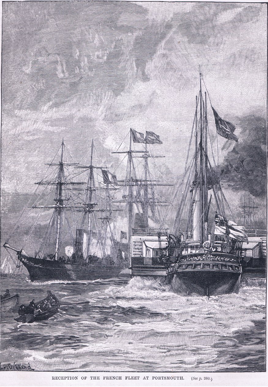 Ontvangst van de Franse Vloot in Portsmouth 1865 AD door William Heysham Overend