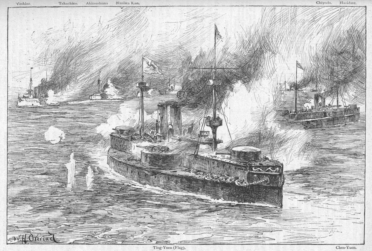 De Slag bij de Yalu, 1895, 1902 door William Heysham Overend