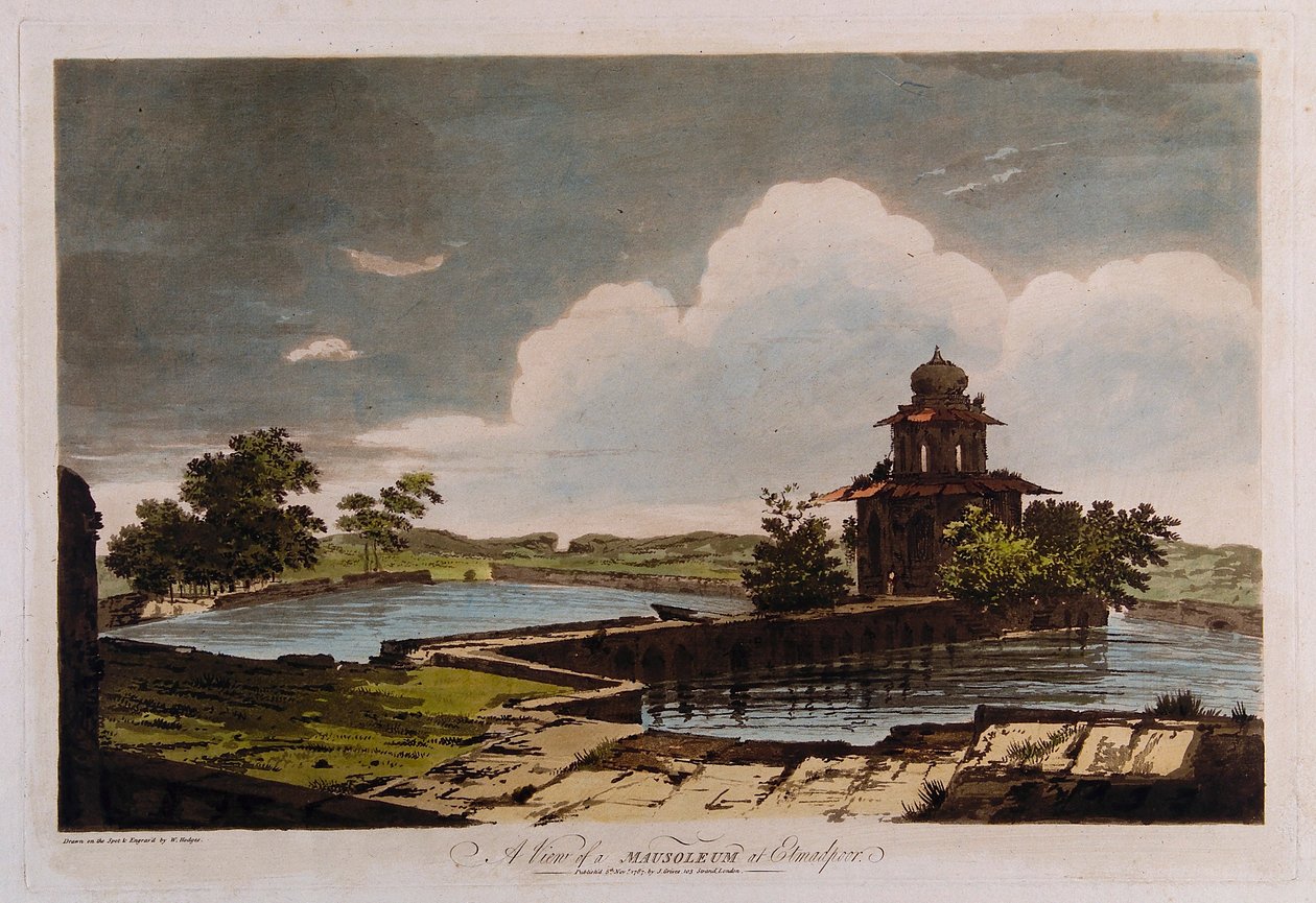 Gezicht op een mausoleum in Etmadpoor door William Hodges