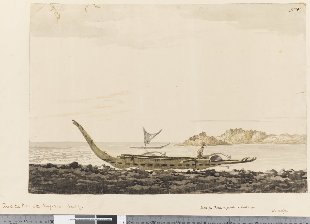 Resolution Bay in de Marquesas, 1774 door William Hodges