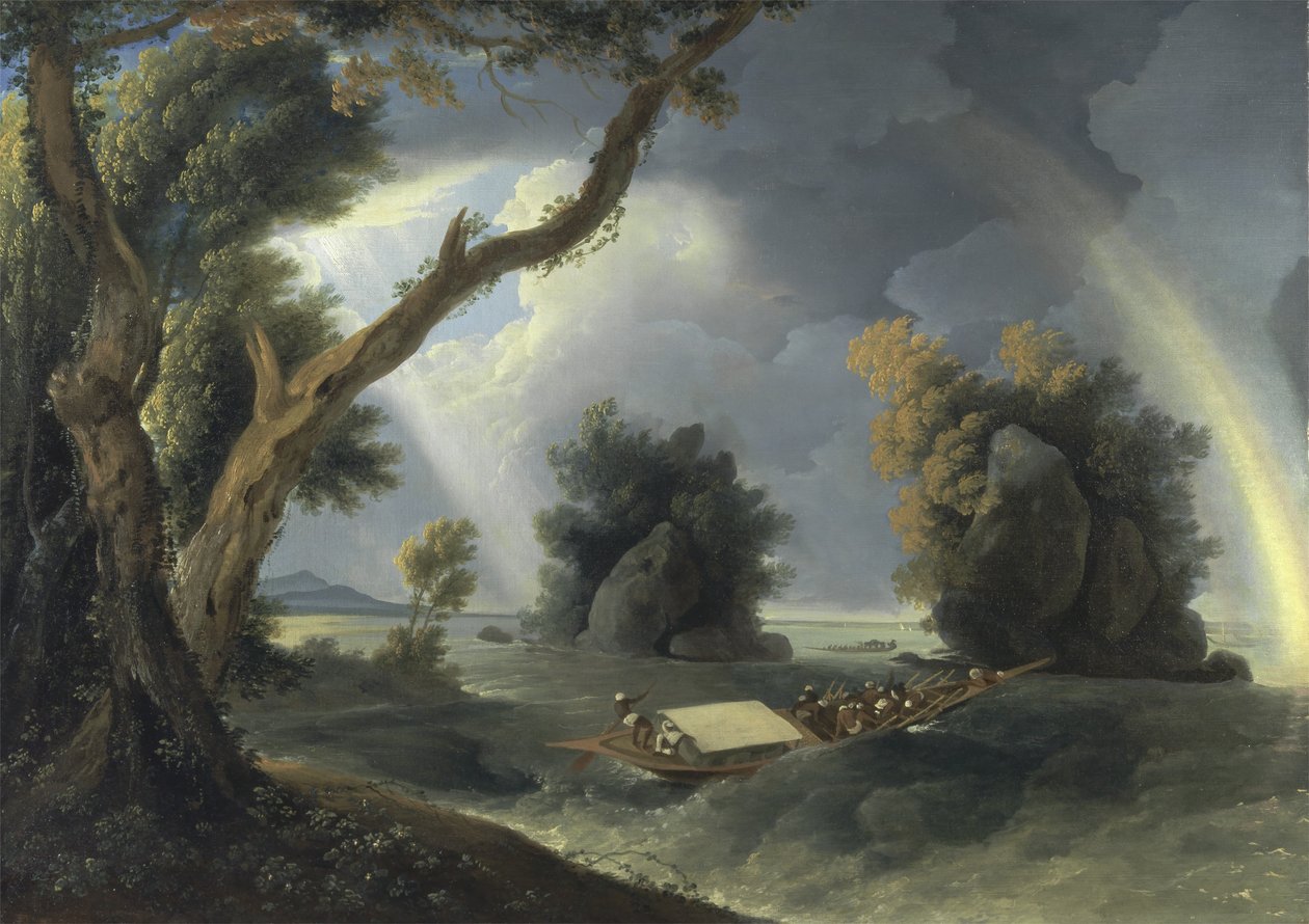 Storm op de Ganges, met mevrouw Hastings bij de Colgon-rotsen, c.1790 door William Hodges