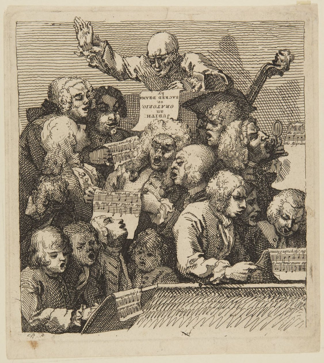 Een koor van zangers door William Hogarth