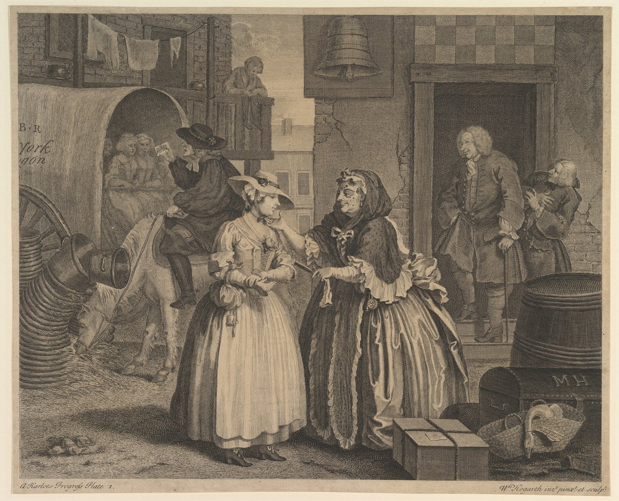De ontwikkeling van een hoer, plaat 1 door William Hogarth