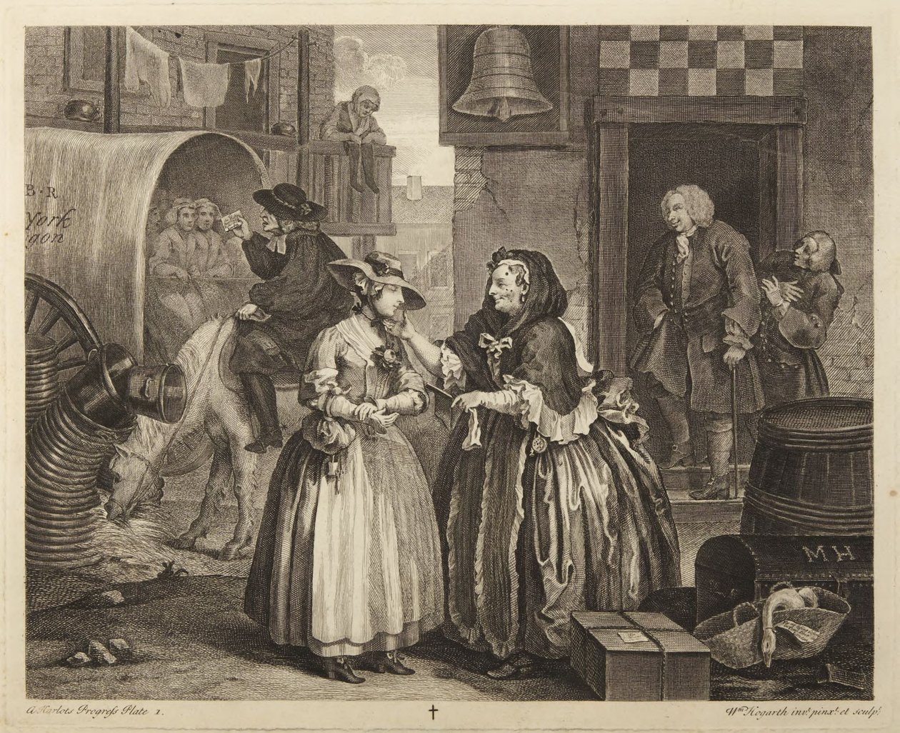 De ontwikkeling van een hoer, plaat 1 door William Hogarth