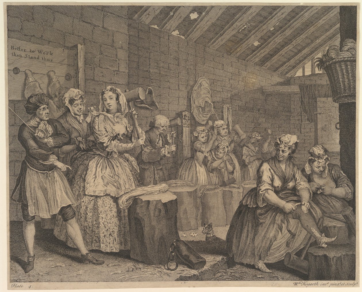 De levensloop van een hoer, plaat 4 door William Hogarth