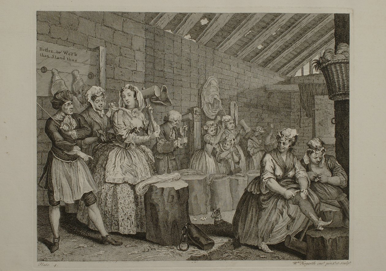 De loopbaan van een prostituee: plaat 4 door William Hogarth