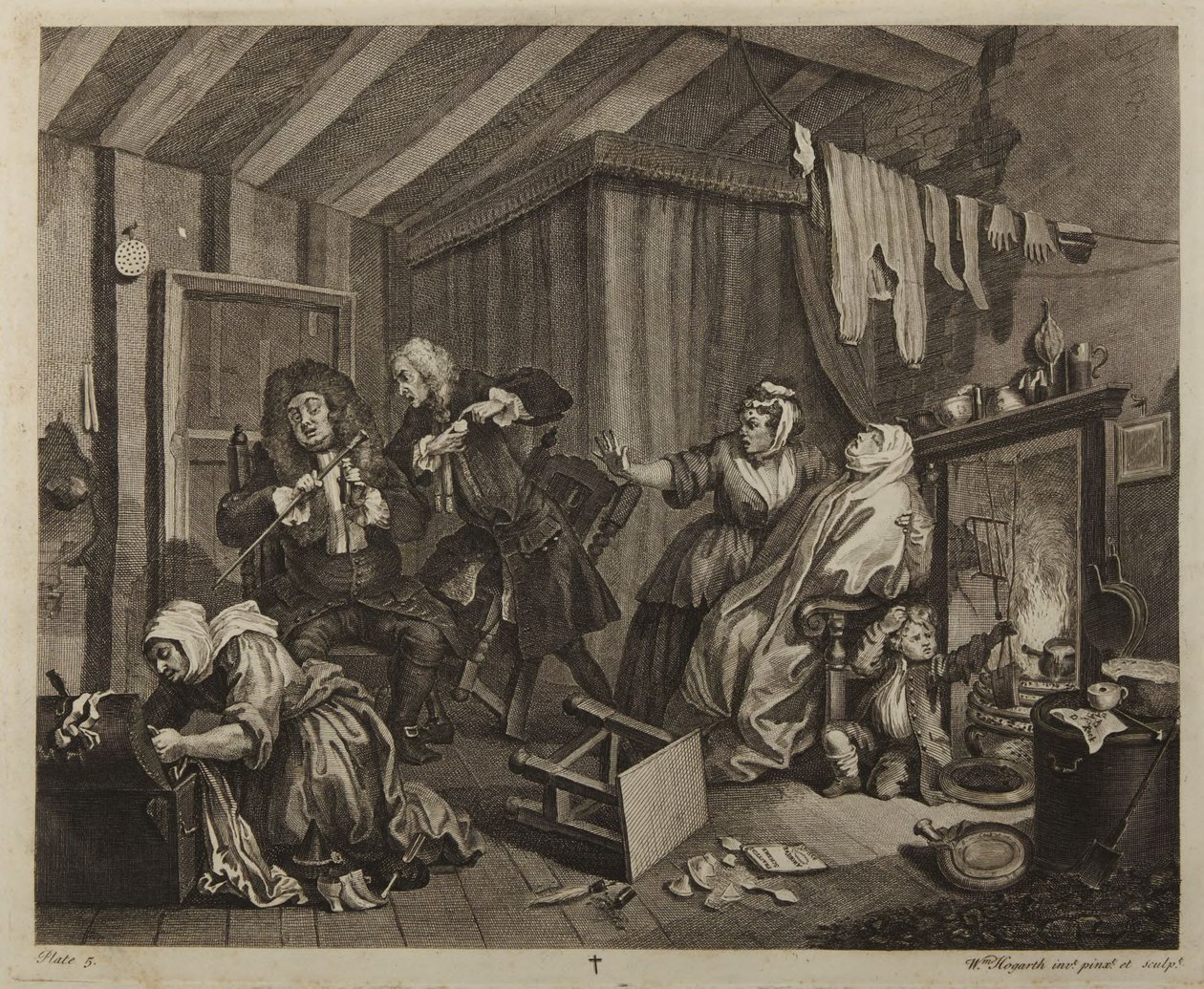 De levensloop van een hoer, plaat 5 door William Hogarth