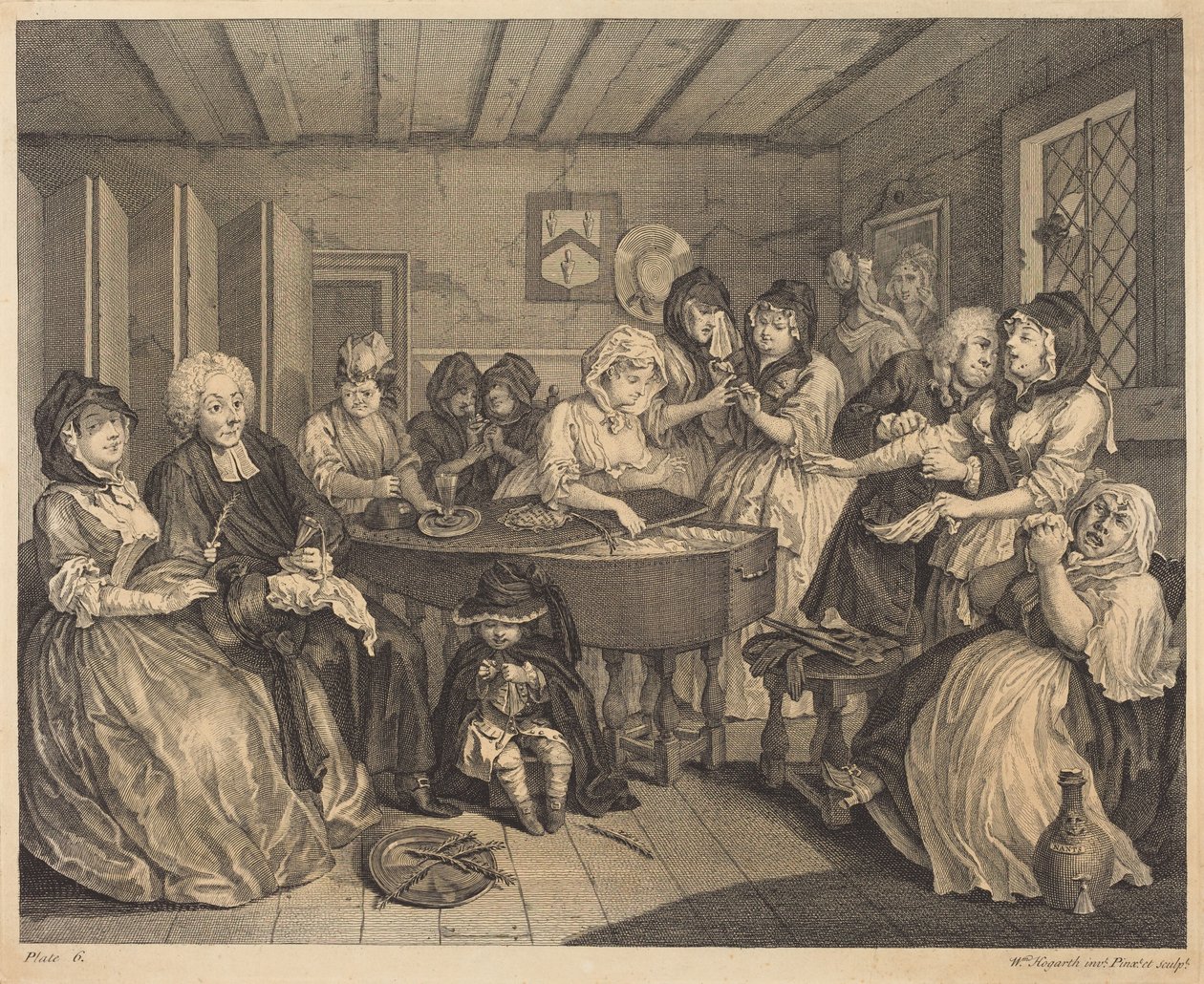 De levensloop van een prostituee: plaat 6 door William Hogarth