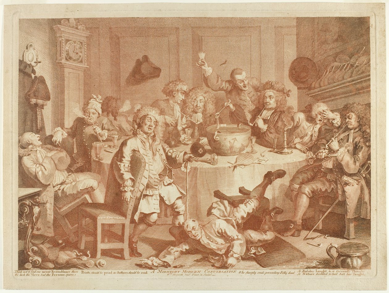 Een moderne middernachtelijke conversatie door William Hogarth