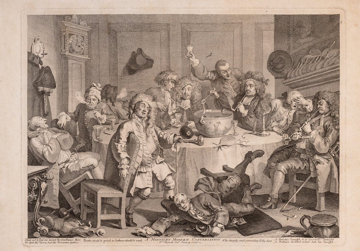 Een modern gesprek om middernacht door William Hogarth