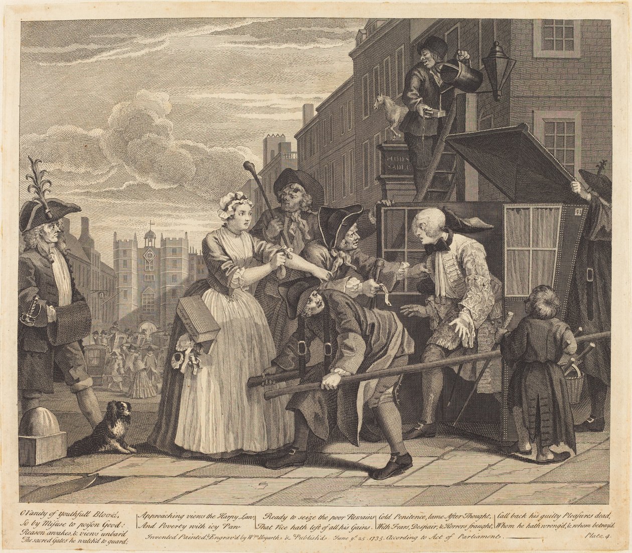 Een losbandig leven: pl.4 door William Hogarth