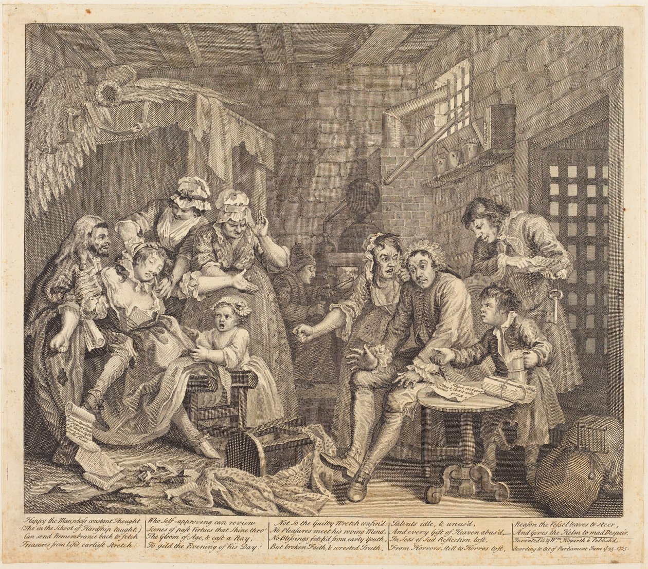 De loopbaan van een losbol: plaat 7 door William Hogarth