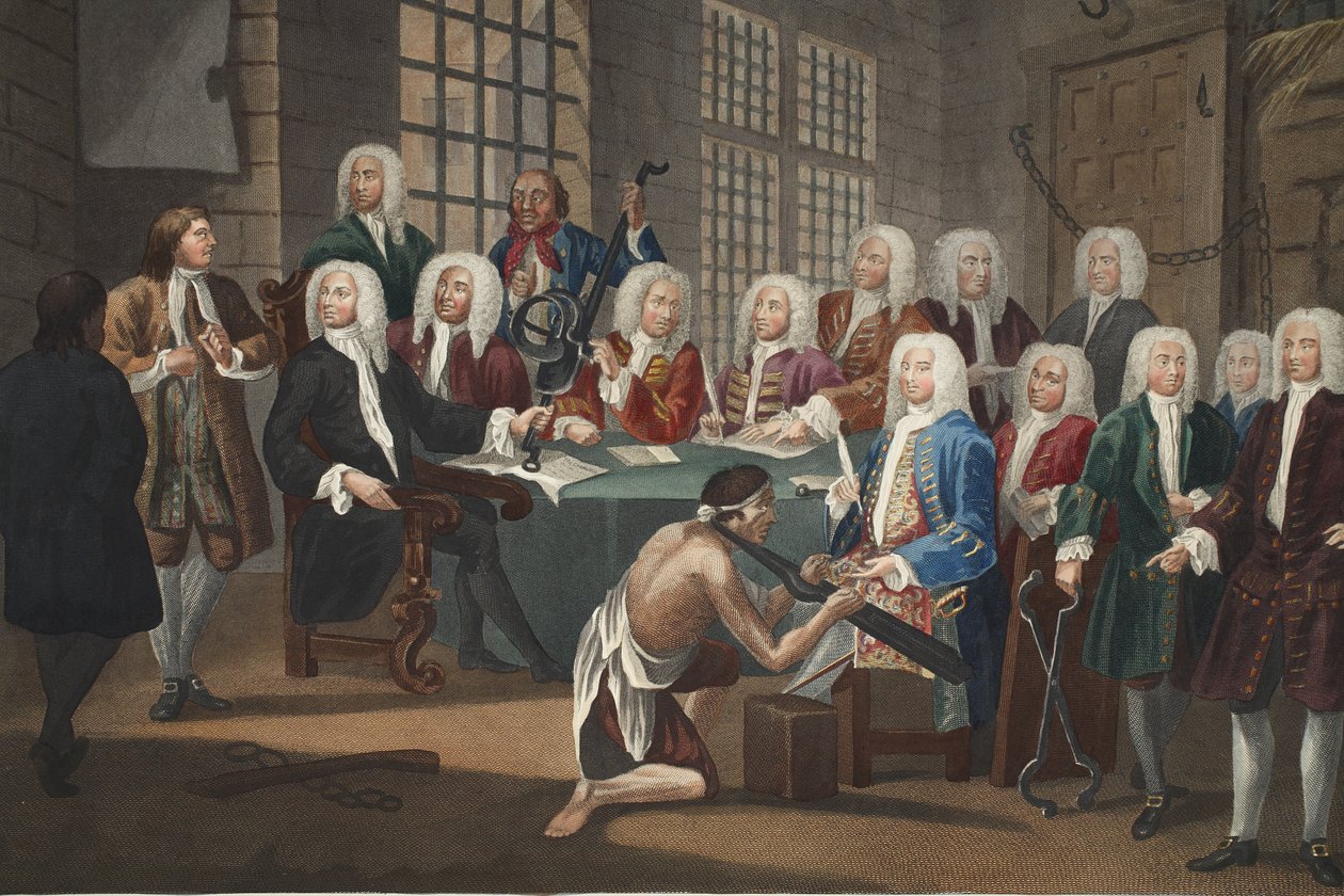 Bambridge berecht voor moord door een commissie van het Lagerhuis, illustratie uit 