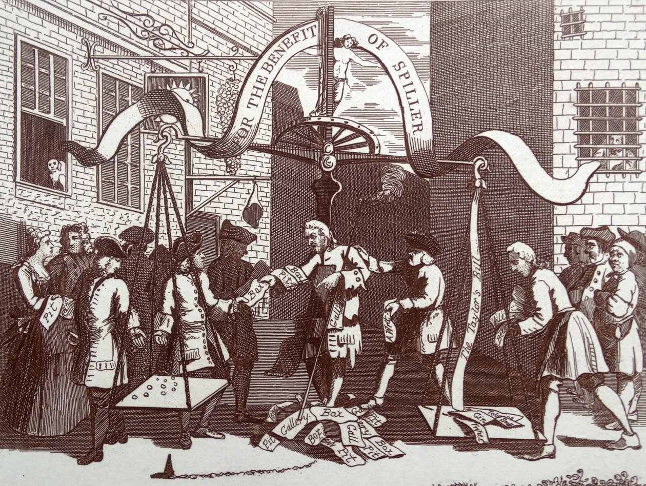 Jongens die naar de natuur gluren door William Hogarth