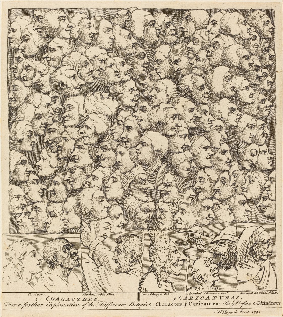 Personages en karikaturen door William Hogarth