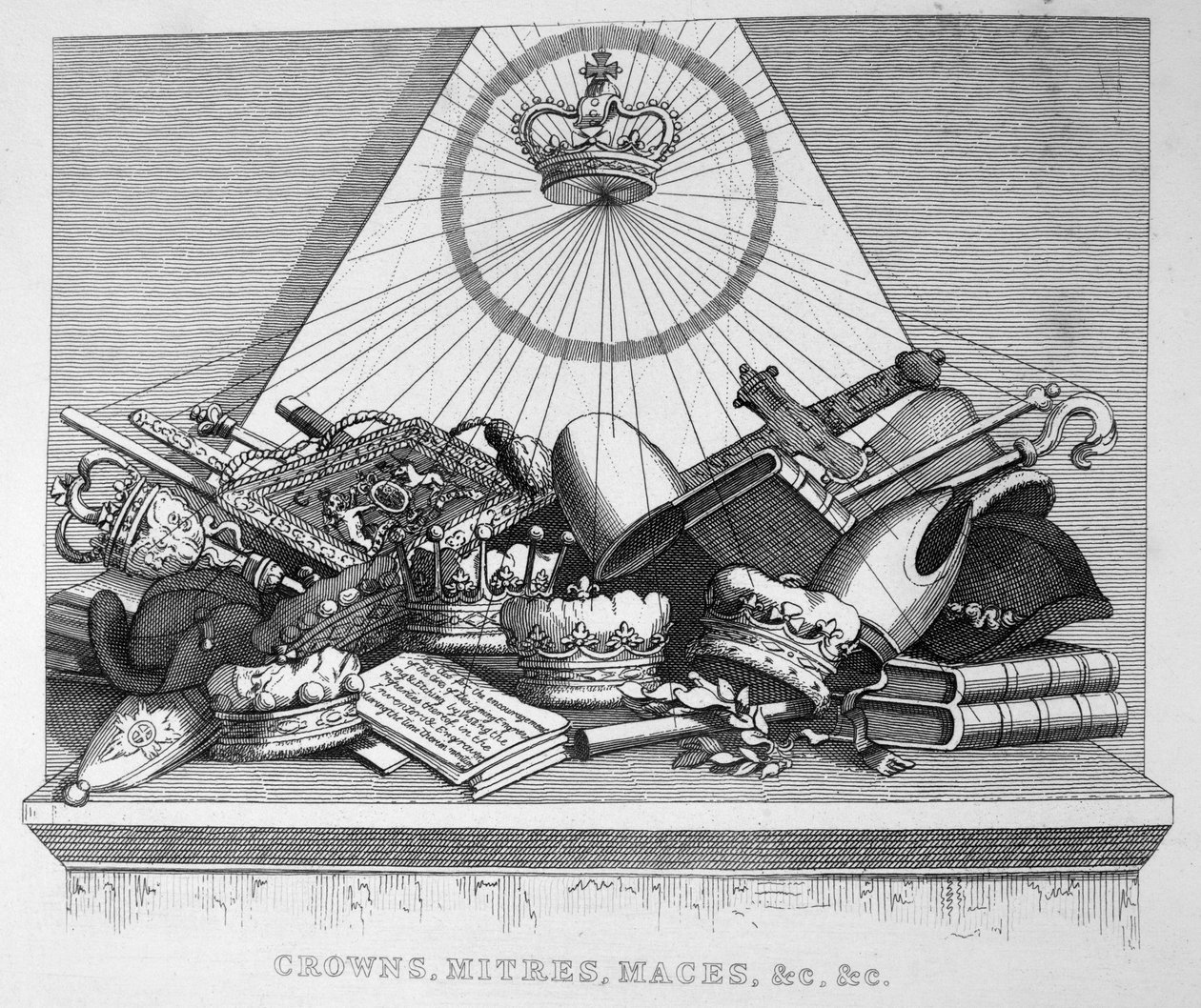 Kronen, Mijters, Knotsen, enz., 1754 door William Hogarth