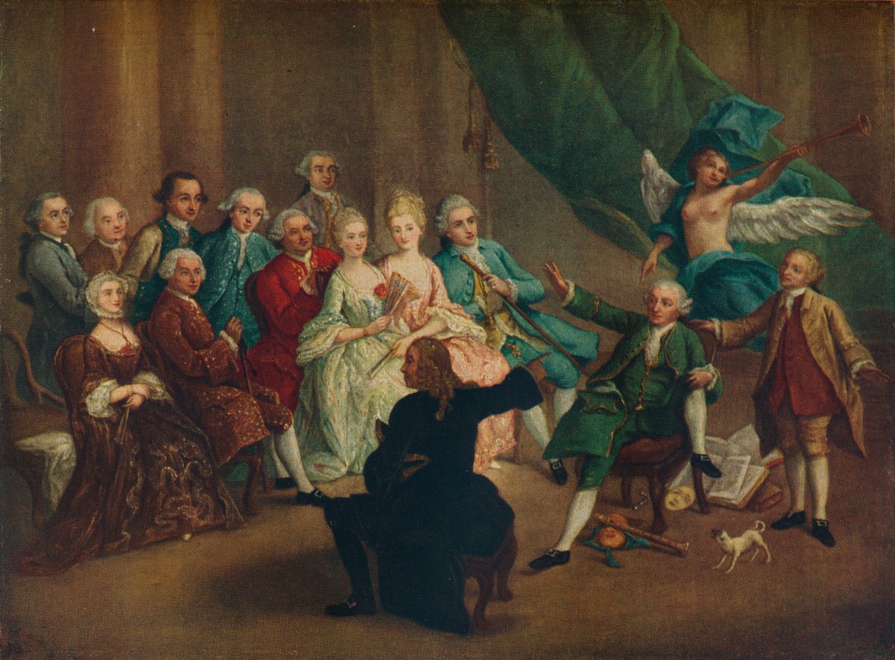 David Garrick in de Groene Kamer, 18e eeuw door William Hogarth