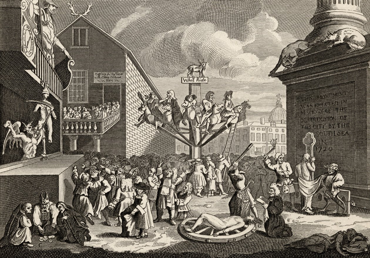 Emblematische prent van de Zuidzee, uit 