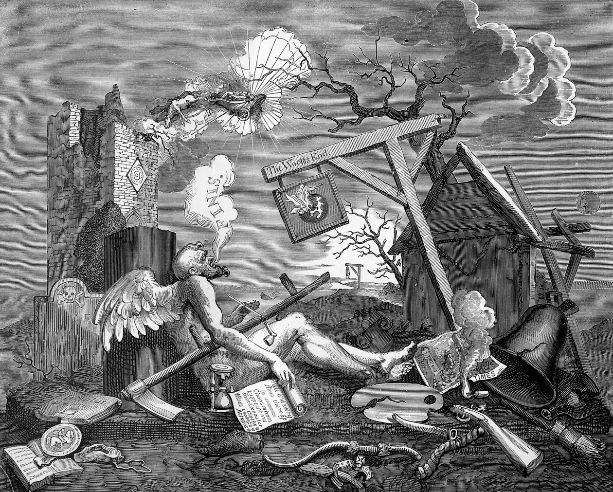 Finis; of, het staartstuk - The Bathos door William Hogarth