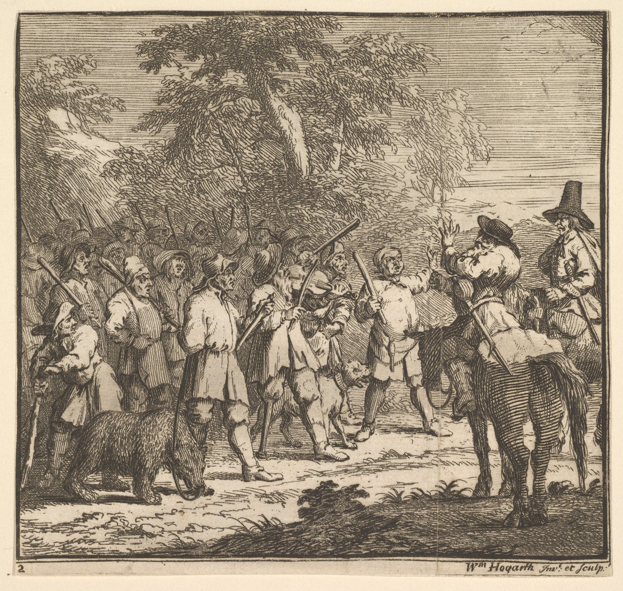 Hudibras Eerste Avontuur Zeventien Kleine Illustraties voor Samuel Butlers Hudibras door William Hogarth