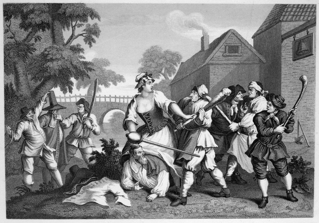 Hudibras De ridder onderwerpt zich aan Trulla door William Hogarth