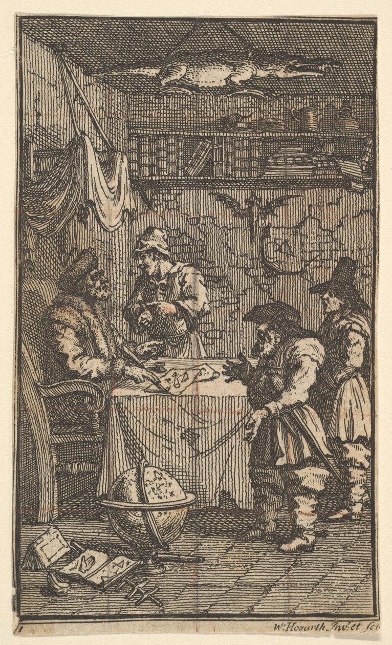 Hudibras Bezoekt Sidrophel Zeventien Kleine Illustraties voor Samuel Butlers Hudibras door William Hogarth