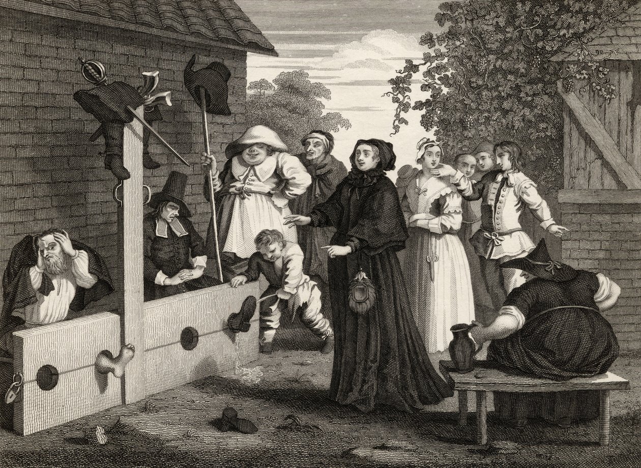 Hudibras en Ralpho in de Stocks, uit 